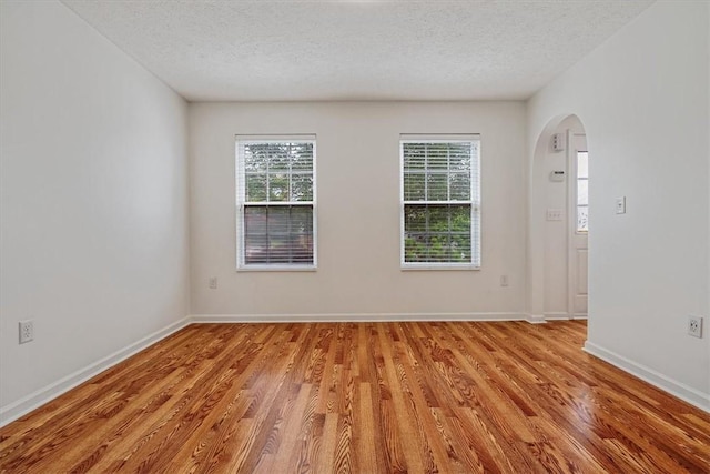 520 Panorama Dr, Cecil, PA 15317 - spare room with healthy amount of natural light, arched walkways, a textured ceiling, and light wood-style flooring