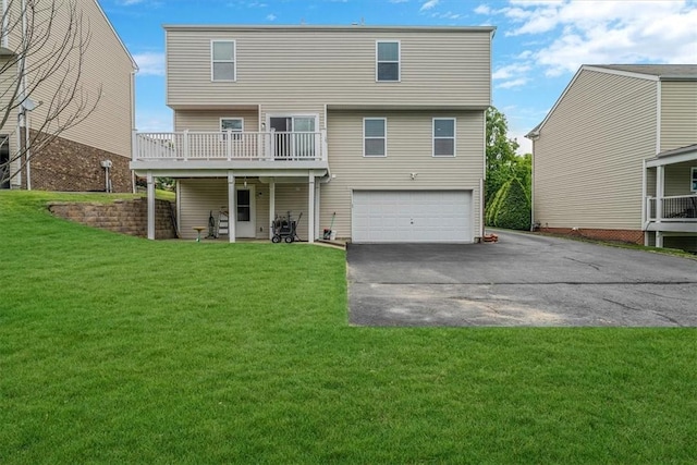 520 Panorama Dr, Cecil, PA 15317 - back of house featuring driveway, a garage, and a lawn