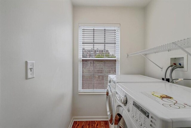 520 Panorama Dr, Cecil, PA 15317 - washroom with washer and dryer and wood finished floors