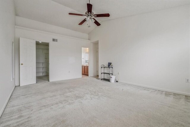 520 Panorama Dr, Cecil, PA 15317 - carpeted spare room featuring ceiling fan and high vaulted ceiling