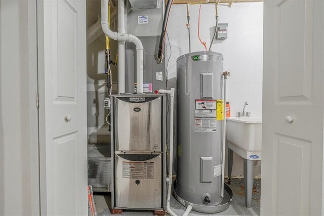 520 Panorama Dr, Cecil, PA 15317 - utility room with electric water heater and heating unit