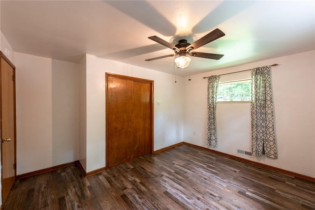670 Lougeay Rd, Penn Hills, PA 15235 - unfurnished bedroom featuring wood finished floors, ceiling fan, and a closet