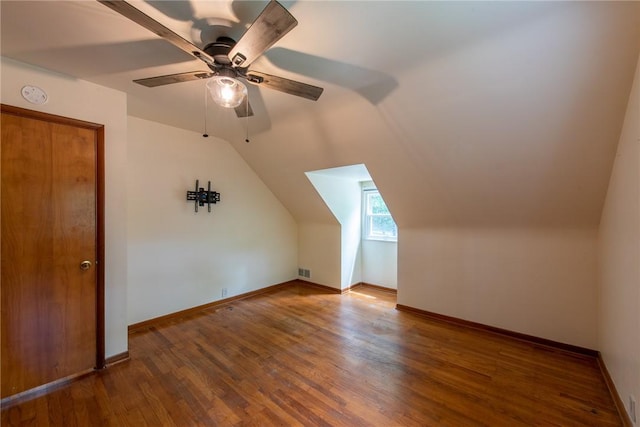 670 Lougeay Rd, Penn Hills, PA 15235 - additional living space with a ceiling fan, wood finished floors, and lofted ceiling