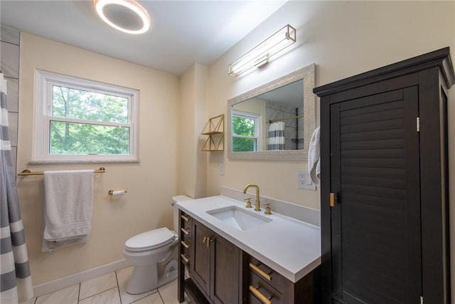 670 Lougeay Rd, Penn Hills, PA 15235 - bathroom featuring vanity, curtained shower, and tile patterned floors