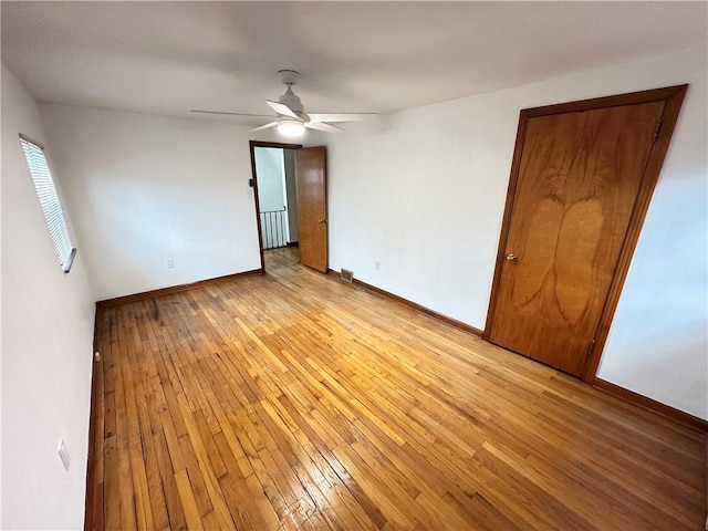 7207 Mcclure Ave, Swissvale, PA 15218 - unfurnished bedroom with light wood-type flooring and ceiling fan