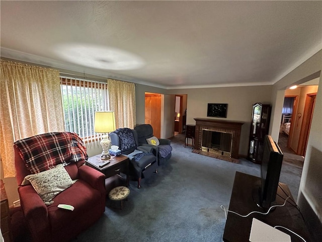 1020 Grove St, Hempfield Twp Wml, PA 15601 - carpeted living area with a fireplace