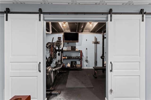 161 Buckingham Dr, Ohio Twp, PA 15237 - workout room with a barn door