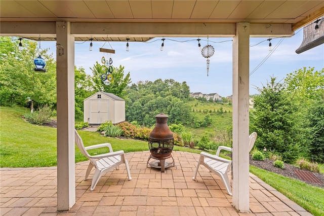 161 Buckingham Dr, Ohio Twp, PA 15237 - view of patio / terrace featuring a shed and a fire pit