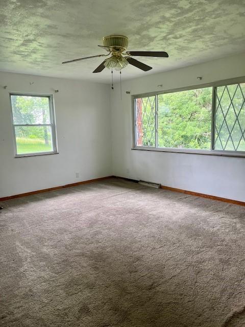 82 Crossridge, Crossridge, PA 15022 - carpeted empty room with healthy amount of natural light and ceiling fan