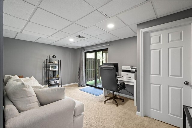 617 Woodcrest Dr, Robinson Twp Nwa, PA 15205 - office featuring carpet floors and a drop ceiling