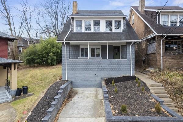 2356 Pittock St, Squirrel Hill, PA 15217 - bungalow with stairs, brick siding, and a chimney