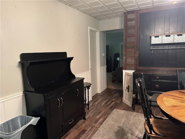 515 Pike Run Dr W, Pike Run Twp, PA 15427 - home office featuring an ornate ceiling, dark wood finished floors, and wainscoting