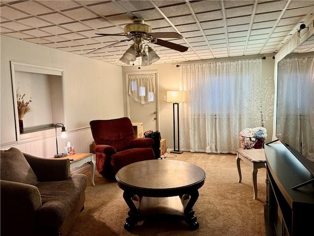 515 Pike Run Dr W, Pike Run Twp, PA 15427 - carpeted living room featuring a ceiling fan