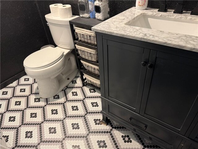 515 Pike Run Dr W, Pike Run Twp, PA 15427 - half bath featuring vanity and tile patterned flooring
