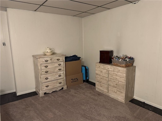515 Pike Run Dr W, Pike Run Twp, PA 15427 - bedroom with dark carpet and a drop ceiling