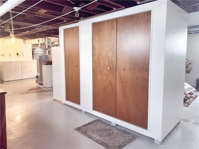 1604 Ross Hill Rd, Patterson Twp, PA 15010 - basement featuring washing machine and dryer and water heater