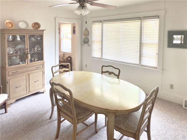 1604 Ross Hill Rd, Patterson Twp, PA 15010 - dining area featuring carpet flooring and ceiling fan
