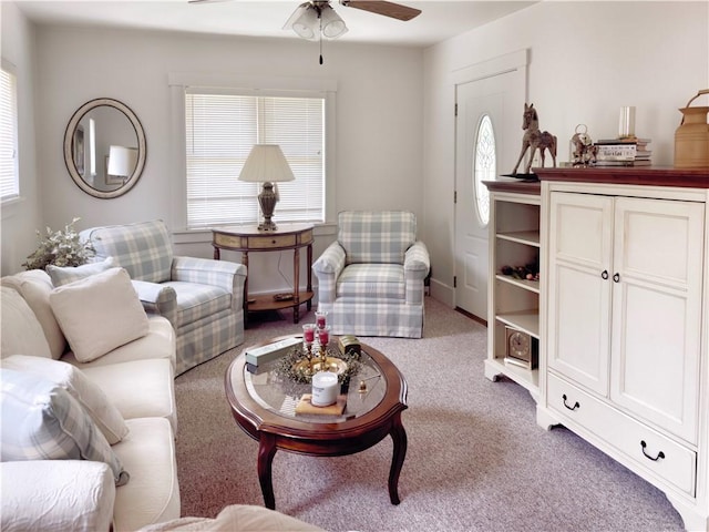 1604 Ross Hill Rd, Patterson Twp, PA 15010 - living room with ceiling fan, plenty of natural light, and carpet
