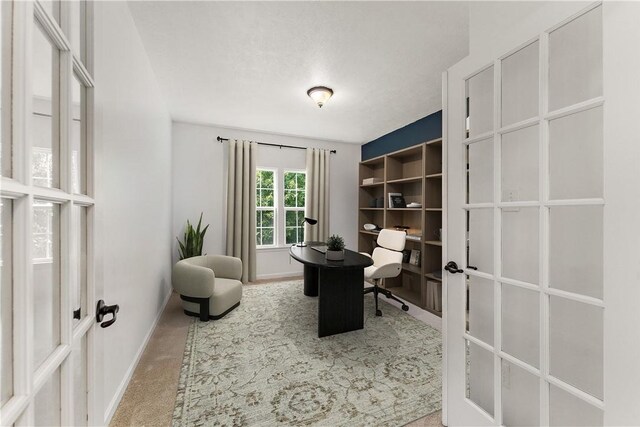 207 Eddie Lewis Dr, Pine Twp Nal, PA 15090 - office area with french doors and carpet flooring
