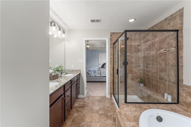 207 Eddie Lewis Dr, Pine Twp Nal, PA 15090 - full bath featuring double vanity, ensuite bath, a stall shower, and a bath