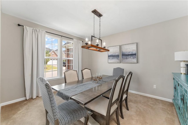 207 Eddie Lewis Dr, Pine Twp Nal, PA 15090 - dining room featuring light colored carpet and a chandelier