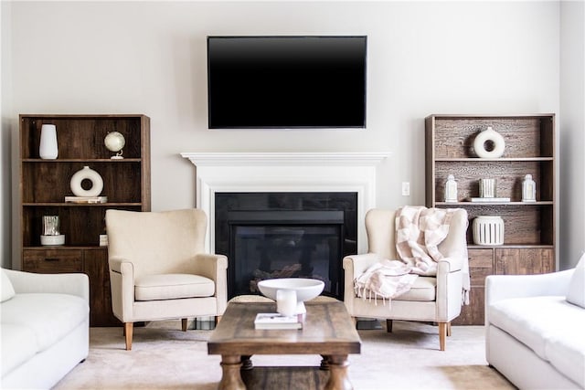 207 Eddie Lewis Dr, Pine Twp Nal, PA 15090 - living room featuring carpet and a glass covered fireplace