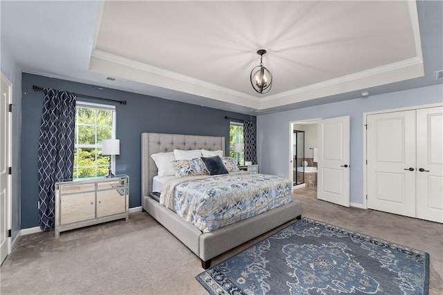 207 Eddie Lewis Dr, Pine Twp Nal, PA 15090 - carpeted bedroom with a raised ceiling and ornamental molding