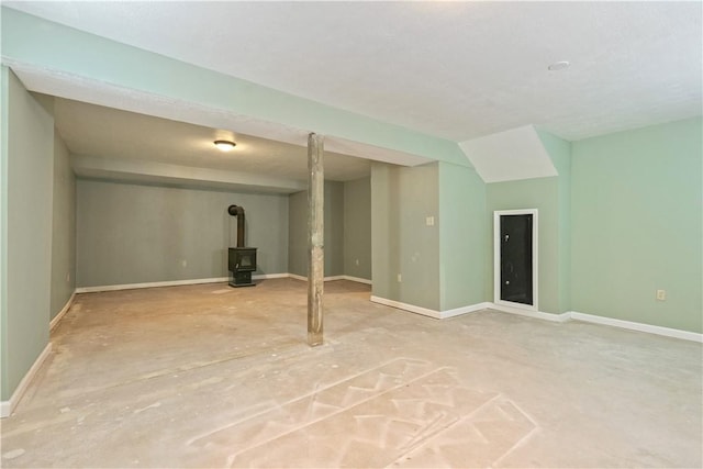 412 Hawthorn Rd, East Finley, PA 15323 - finished basement with a wood stove and baseboards