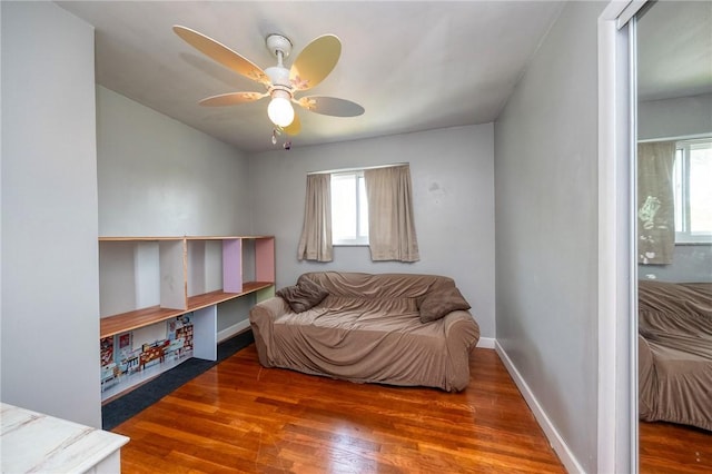 215 Columbia Dr, Center Twp Bea, PA 15001 - sitting room featuring ceiling fan and wood finished floors