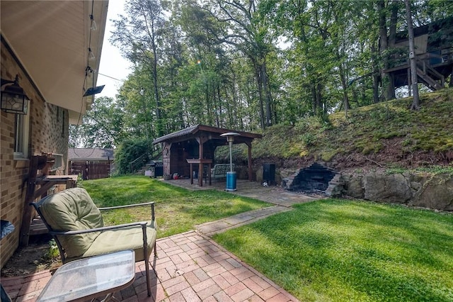 215 Columbia Dr, Center Twp Bea, PA 15001 - view of green lawn featuring a patio area and a gazebo