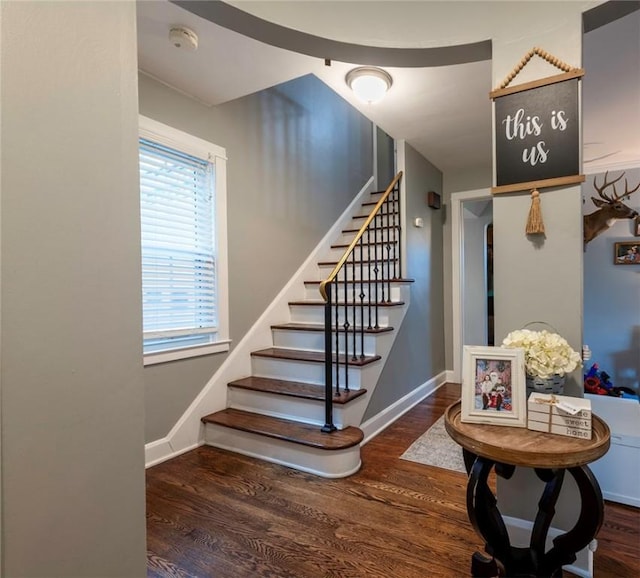 1283 Ashton Rd, Sharon, PA 16146 - staircase with wood finished floors and baseboards