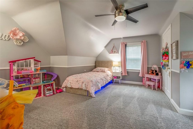1283 Ashton Rd, Sharon, PA 16146 - carpeted bedroom with lofted ceiling and ceiling fan
