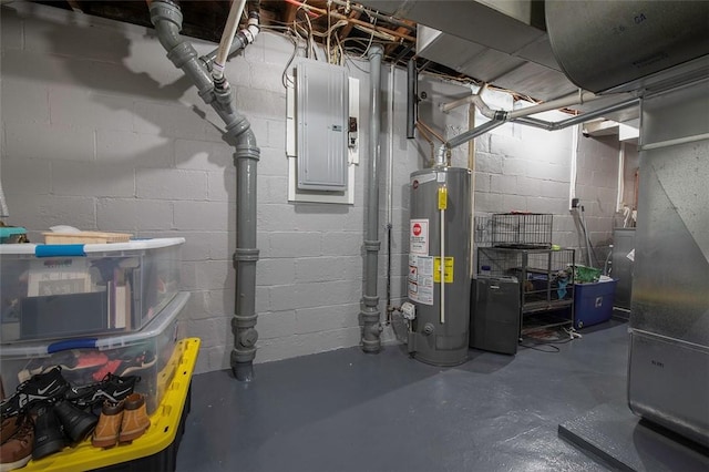 1283 Ashton Rd, Sharon, PA 16146 - unfinished below grade area featuring gas water heater and electric panel
