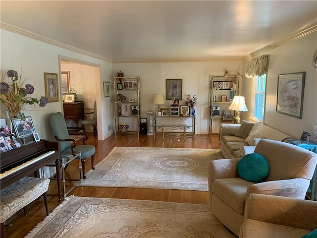 107 Fenwick Dr, Ross Twp, PA 15237 - living area featuring crown molding and wood finished floors