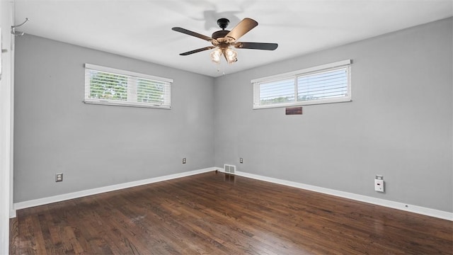 108 Tanglewood Dr, Middlesex Twp, PA 16059 - empty room with healthy amount of natural light, wood finished floors, and ceiling fan