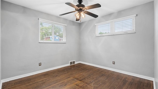 108 Tanglewood Dr, Middlesex Twp, PA 16059 - spare room with dark wood-type flooring and a ceiling fan