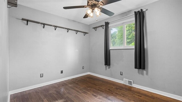 108 Tanglewood Dr, Middlesex Twp, PA 16059 - empty room with dark wood-style flooring and ceiling fan