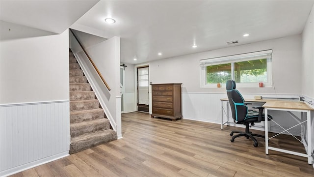 108 Tanglewood Dr, Middlesex Twp, PA 16059 - office space featuring wood finished floors, wainscoting, and recessed lighting