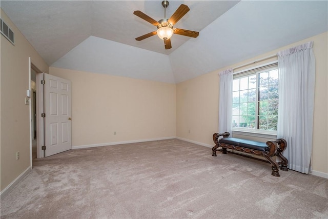 221 William Dr, North Strabane, PA 15317 - empty room with carpet, a ceiling fan, and vaulted ceiling