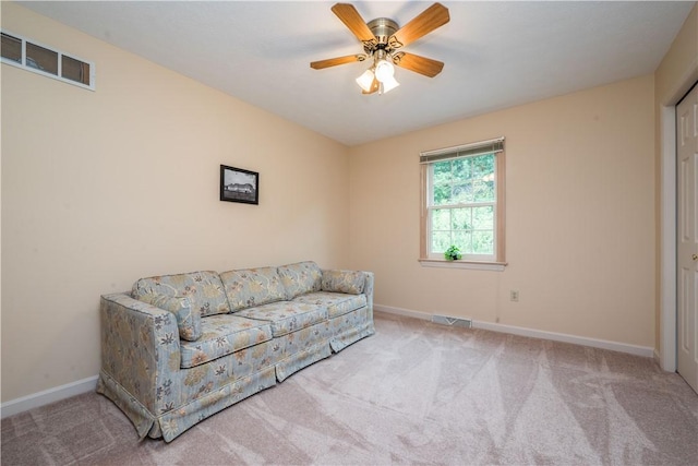 221 William Dr, North Strabane, PA 15317 - living area featuring carpet and a ceiling fan