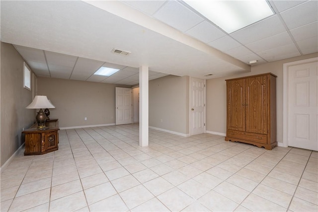 221 William Dr, North Strabane, PA 15317 - finished basement featuring a drop ceiling and light tile patterned flooring