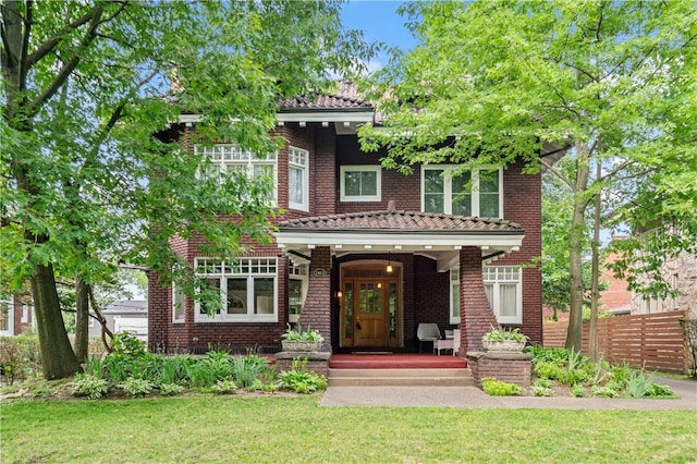 1463 Beechwood Blvd, Squirrel Hill, PA 15217 - view of front of house featuring a tiled roof and brick siding
