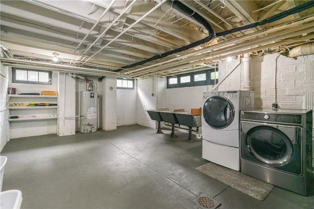 1463 Beechwood Blvd, Squirrel Hill, PA 15217 - basement with gas water heater and washer and dryer