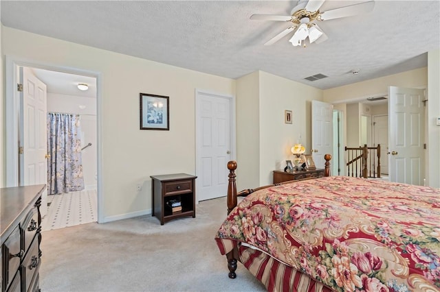 6032 Hawthorn Dr, Moon/Crescent Twp, PA 15108 - bedroom featuring light carpet, a textured ceiling, and a ceiling fan