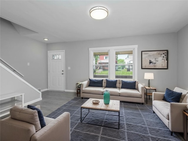 1709 Main St, Aliquippa, PA 15001 - living area with stairs and wood finished floors