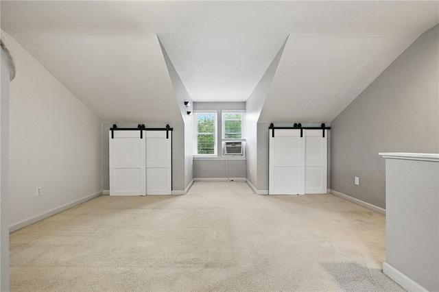 1606 Merriman Ct, South Side, PA 15203 - bonus room with a barn door, carpet floors, and vaulted ceiling