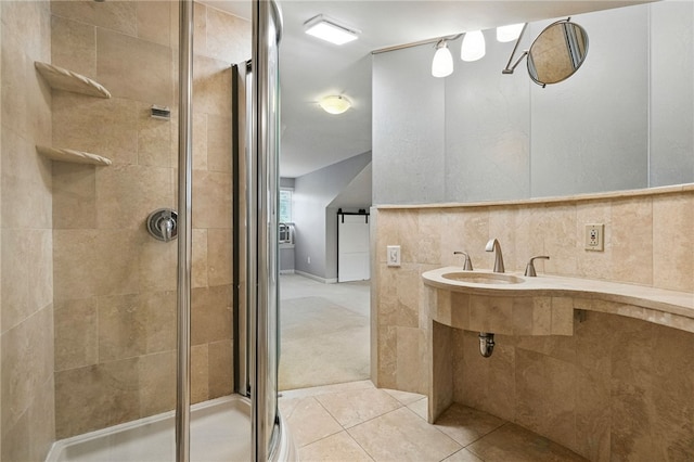 1606 Merriman Ct, South Side, PA 15203 - bathroom with a shower stall and tile patterned flooring