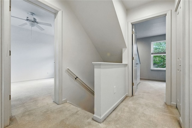 1606 Merriman Ct, South Side, PA 15203 - hallway with an upstairs landing and light colored carpet