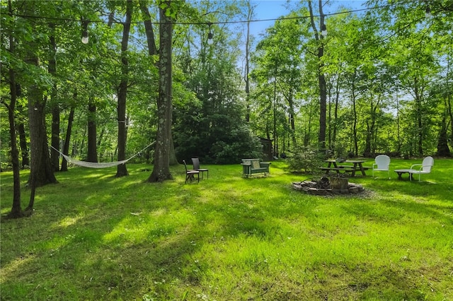 125 Timber Ridge Rd, Clinton Twp, PA 16056 - view of green lawn featuring an outdoor fire pit