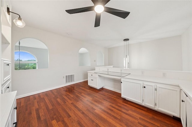 11 Sunset Ct, Cranberry Twp, PA 16066 - unfurnished office with dark wood-style flooring and a ceiling fan